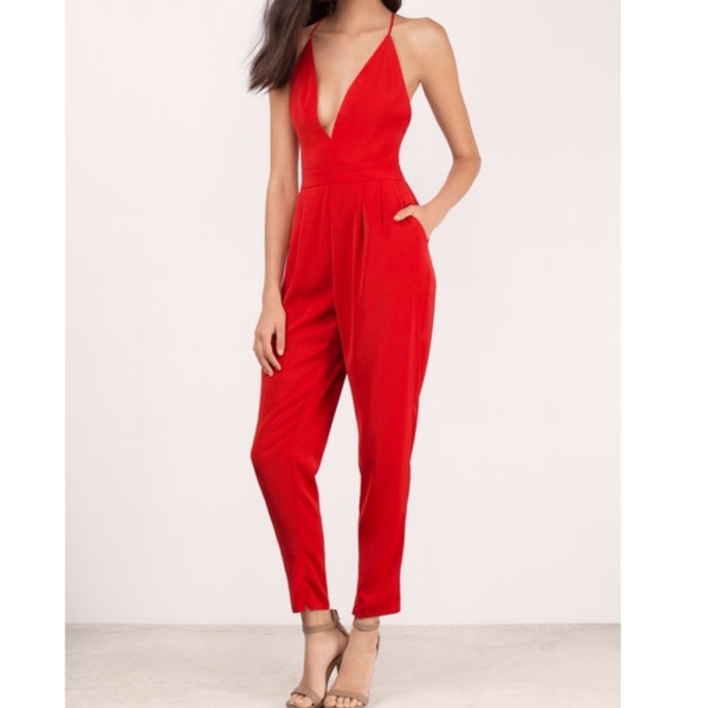red jumpsuit